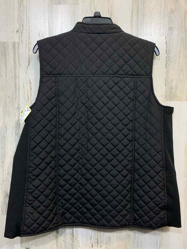 PRE-OWNED KIM ROGERS JACKETS / COATS Size XL BLACK QUILTED Vest/ZIP UP /STRETCH