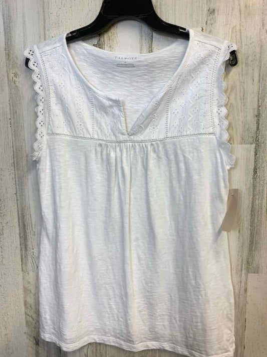 TALBOTS Tops Size M White Eyelet SLEEVELESS TOP