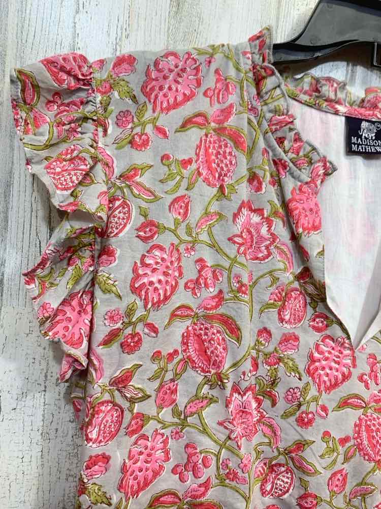 PRE-OWNED MADISON MATHEWS Dresses and Skirts Size XL GRAY/PINK/GREEN/CORAL Dress
