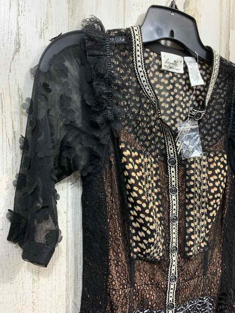 PRE-OWNED BEGUILE Dresses and Skirts Size 0 Black ABSTRACT SHORT SLEEVES Dress