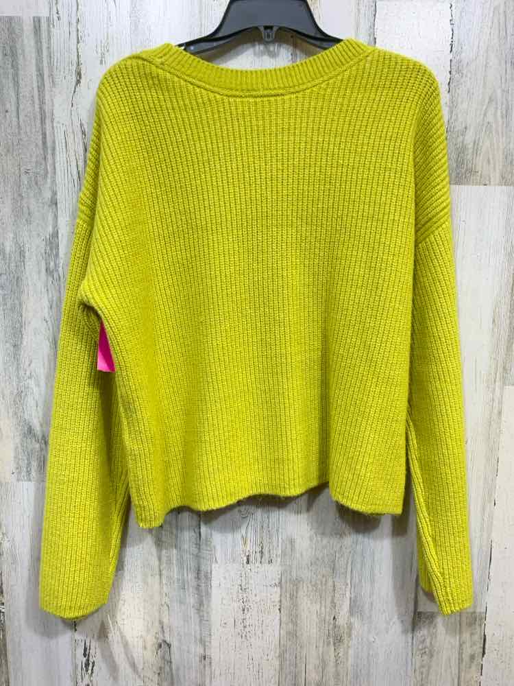 NWT ON 34TH Size L LIME GREEN RIB KNIT LONG SLEEVES/CREW NECK SWEATER