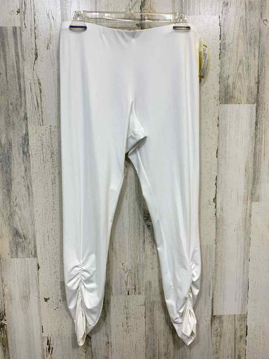 PRE-OWNED Size 8 SYMPLI White Solid 3/4 LENGTH Pants/MID RISE RUCHED LEG LEGGING