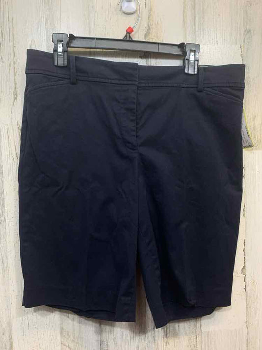 PRE-OWNED Size 12 TALBOTS BOTTOMS Navy Solid BERMUDA Shorts/NAVY BERMUDA SHORTS: