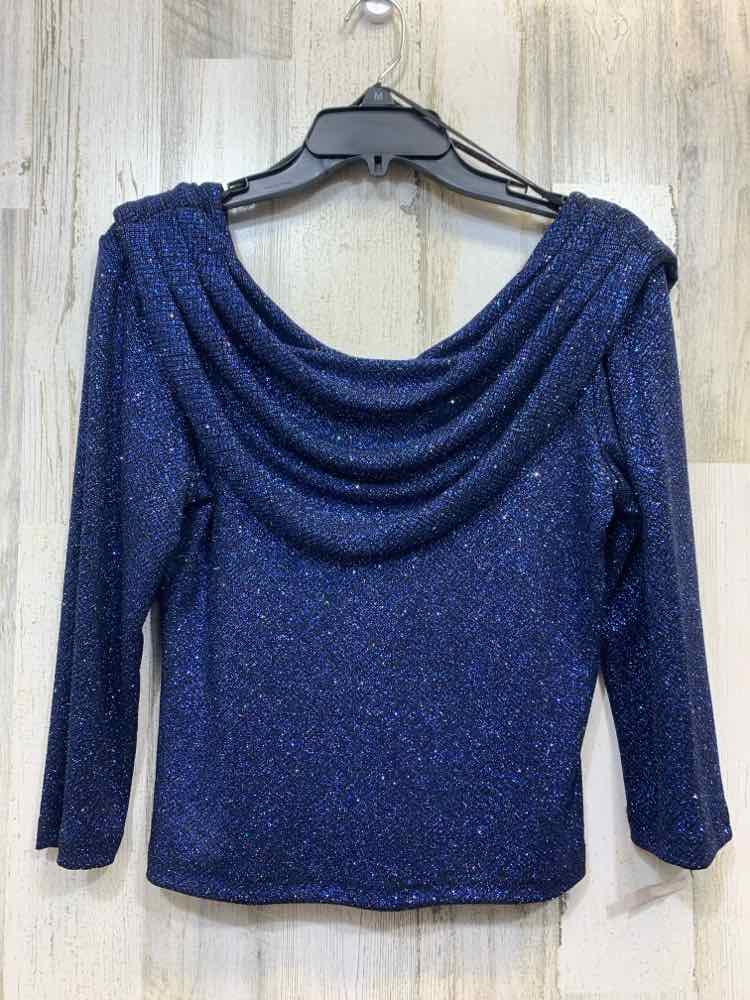 NWT METAPHOR Tops Size S Blue SPARKLES 3/4 LENGTH TOP