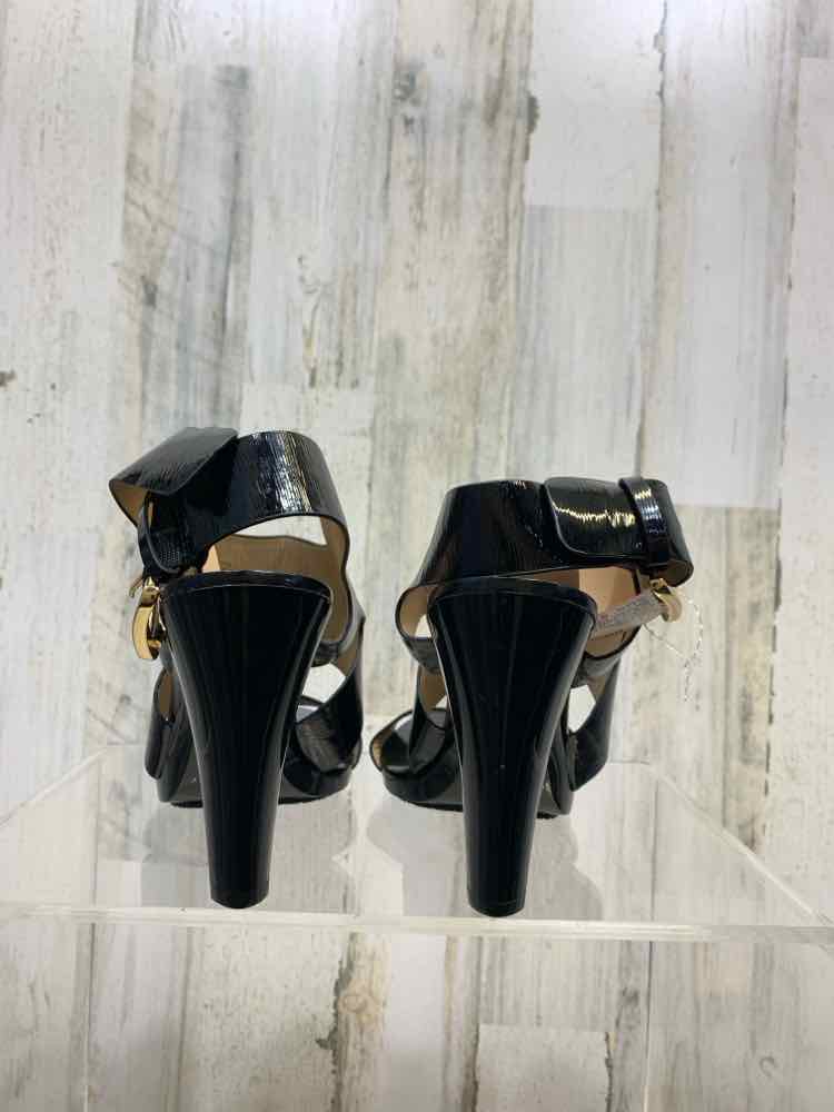 PRE-OWNED MICHAEL KORS SHOES Shoe Size 8.5 Black PATENT LEATHER High Heel/BLACK