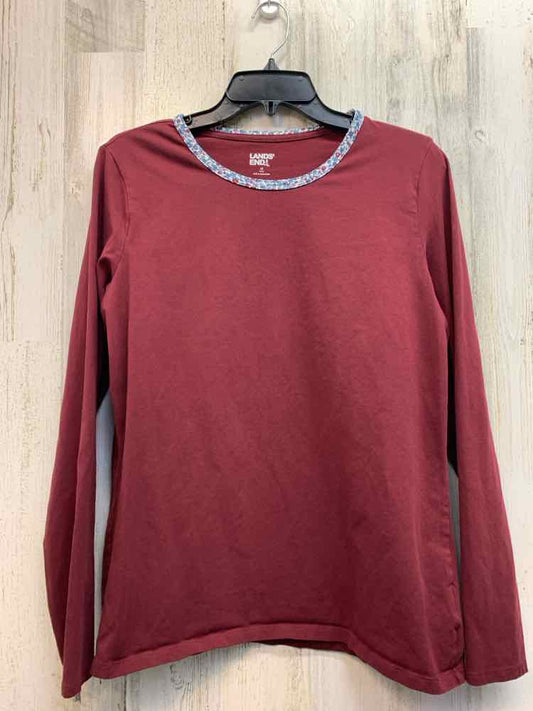 LANDS END Tops Size M WINE LONG SLEEVES TOP