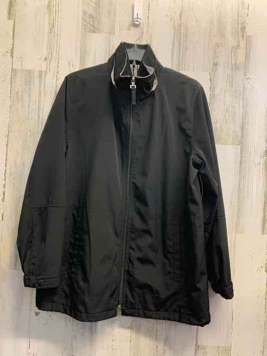 PRE-OWNED LIZ CLAIBORNE JACKETS / COATS Size M Black Solid COAT Coat/BLACK ZIP U