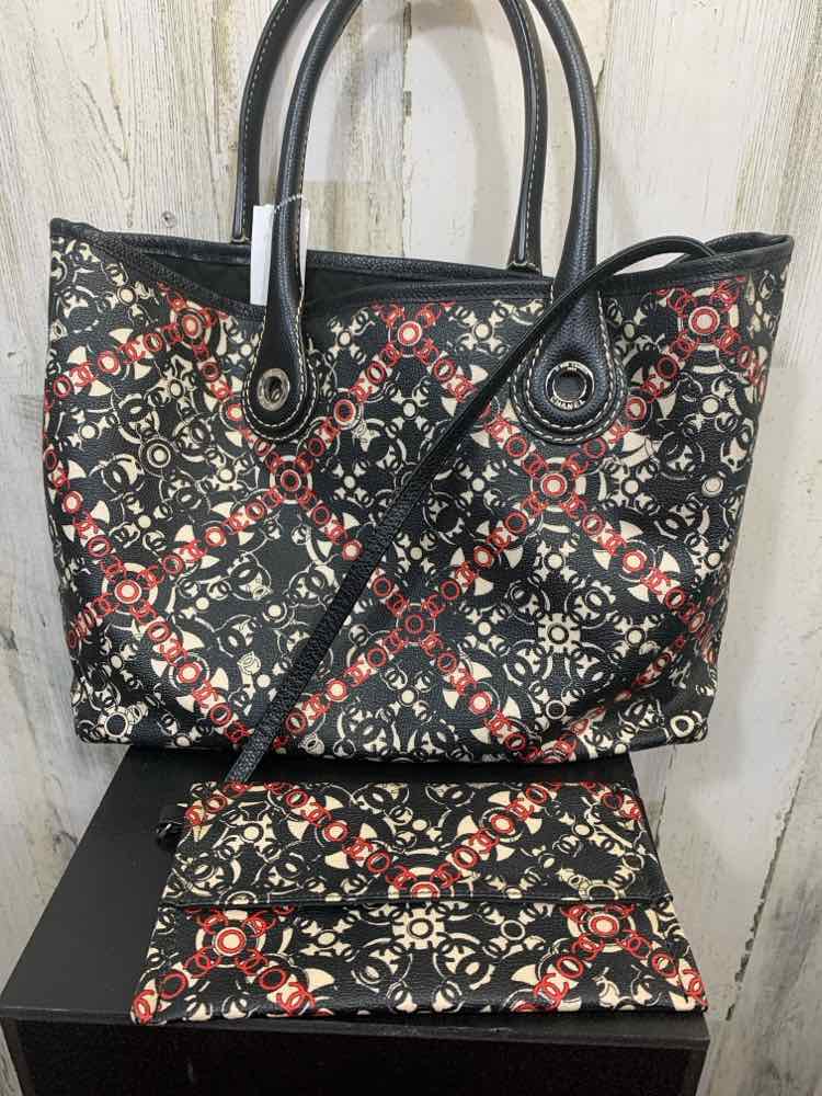 PRE-OWNED CHANEL BLK/WHT/RED Handbag