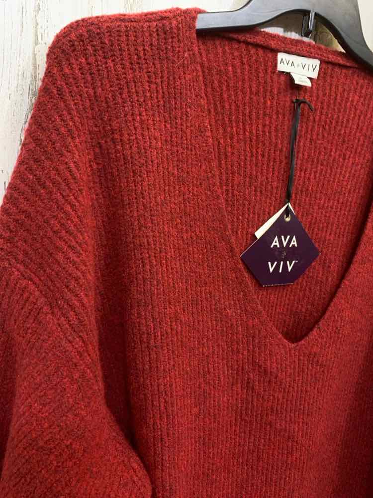 NWT AVA VIV Tops Size 2X BRICK LONGSLEEVE Sweater