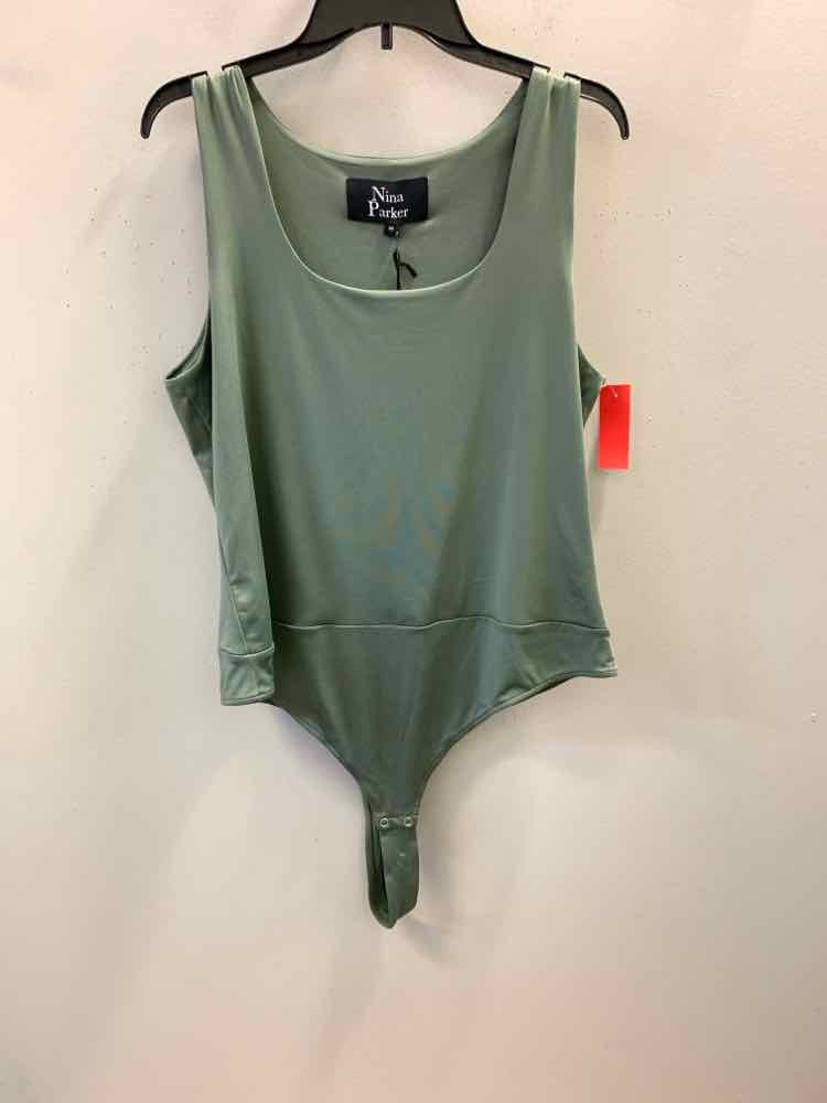 Size 3X NINA PARKER Olive SLEEVELESS TOP