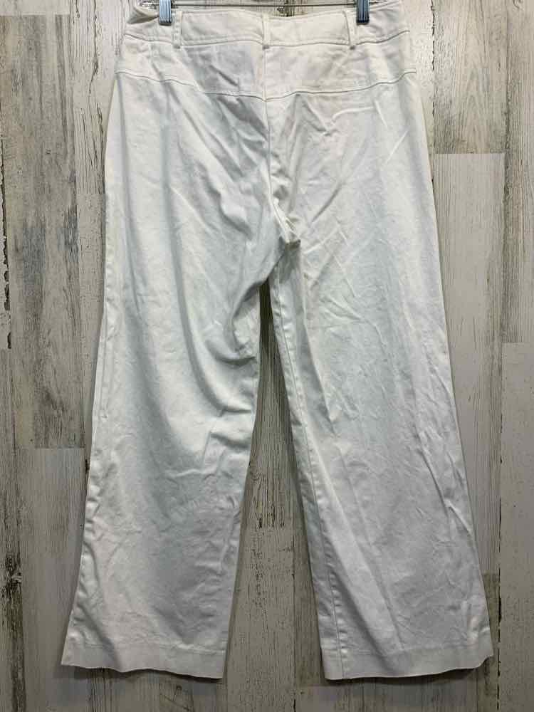 PRE-OWNED Size 10P LARRY LEVINE BOTTOMS White WIDE LEG Pants