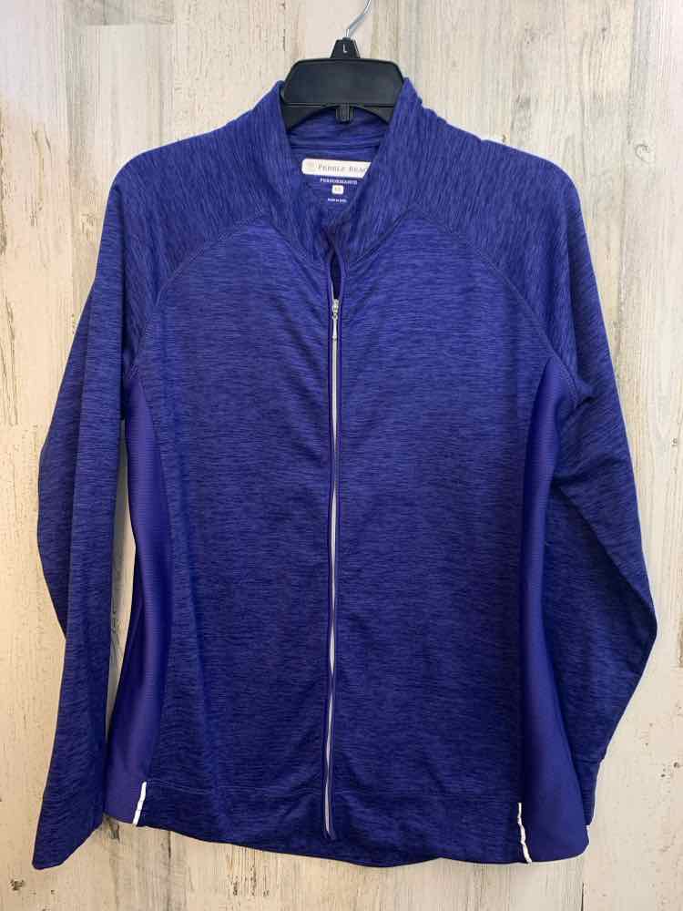 PRE-OWNED PEBBLE BEACH Activewear Size XL Blue LONG SLEEVES TOP/ZIP UP ACTIVE TO