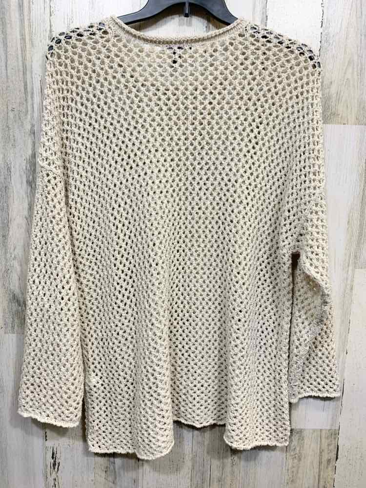 PRE-OWNED EILEEN FISHER Size XL Tops White Knit LONGSLEEVE SWEATER