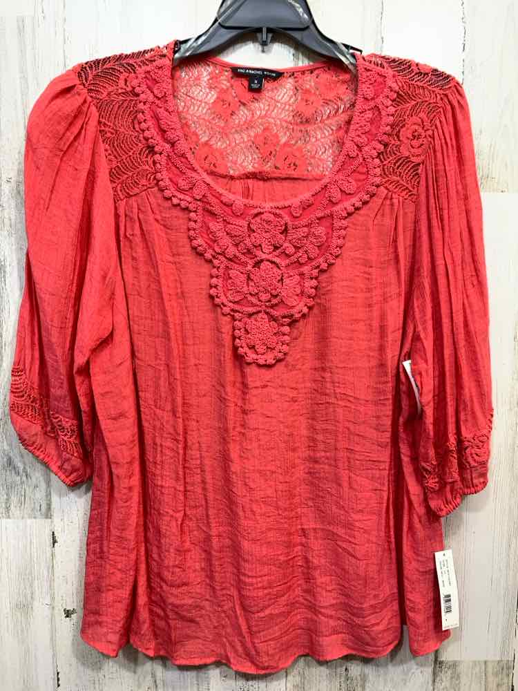 NWT ZAC&RACHEL PLUS SIZES Size 1X CORAL 3/4 SLEEVE Blouse
