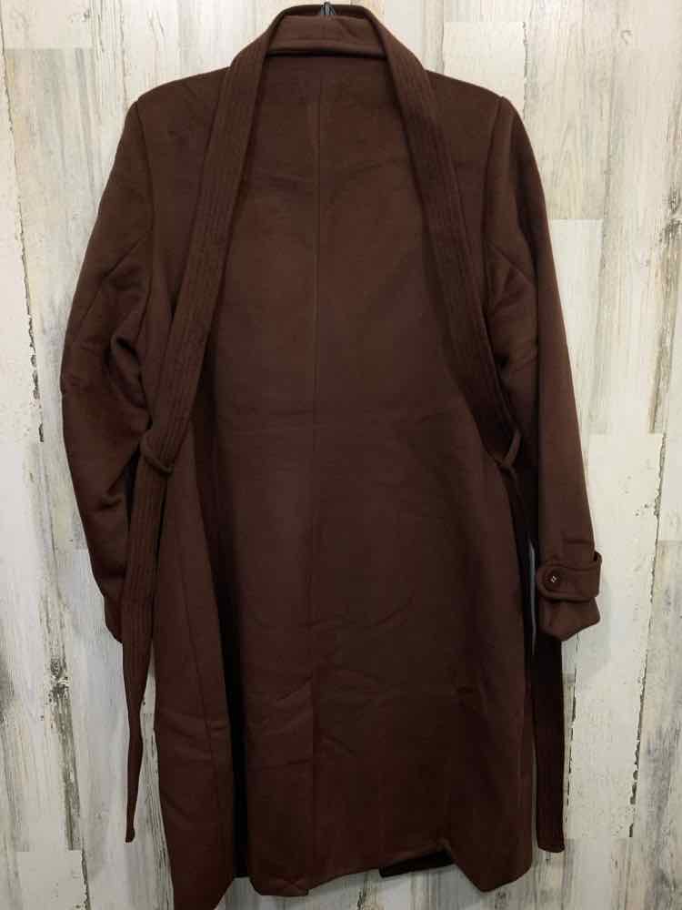 PRE-OWNED CITY CHIC Size 18 JACKETS / COATS Brown LONG SLEEVE WRAP TRENCH COAT