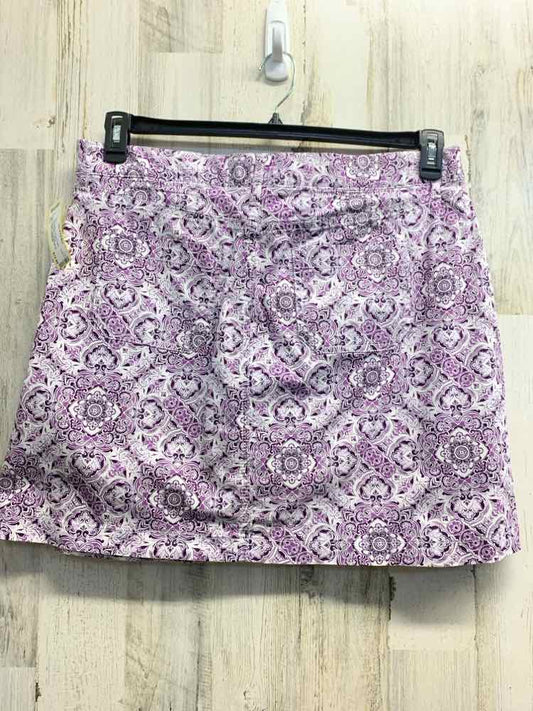 PRE-OWNED CROFT & BARROW 18 BOTTOMS PURPLE/WHT Paisley Mini