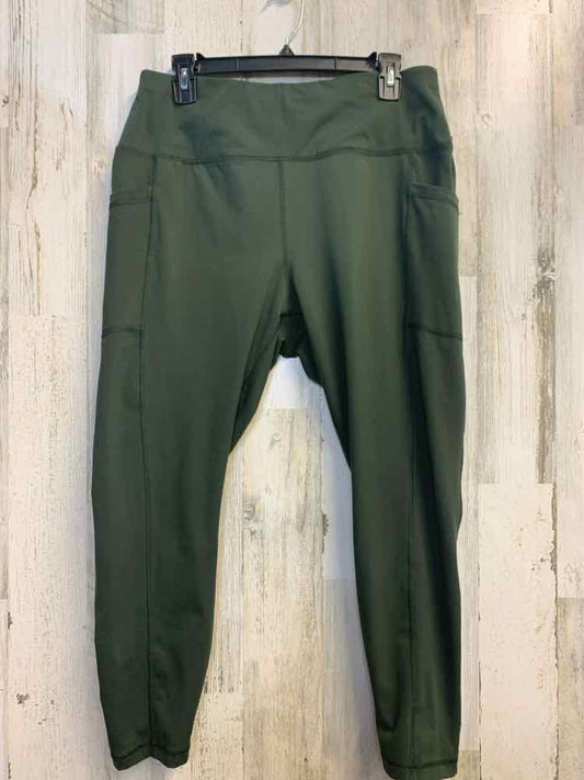 Size 2X YOGALICIOUS PLUS SIZES Olive LEGGINGS LEGGINGS