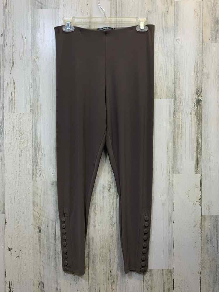 Size 6 SYMPLI BOTTOMS Olive ELASTIC PLAIN Pants BUTTONS ON LEGS