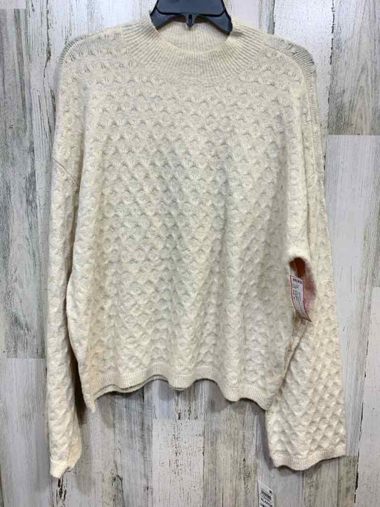 NWT ON 34TH Size XL Tops Cream HONEYCOMB LONG SLEEVE/MOCK NECK SWEATER