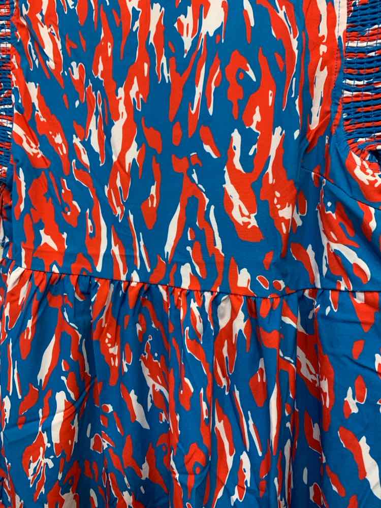 NWT MICHELLE MCDOWELL Dresses and Skirts Size S RED/BLU/WHT Camoflage Dress