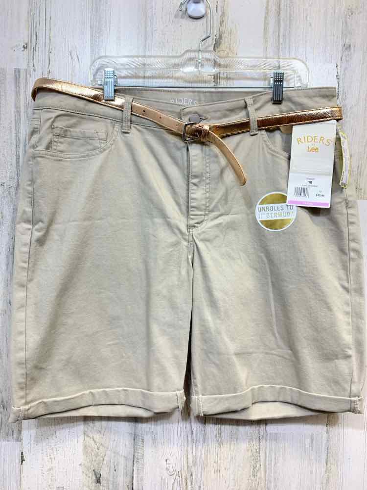 NWT Size 18 RIDERS Tan Solid BERMUDA Shorts
