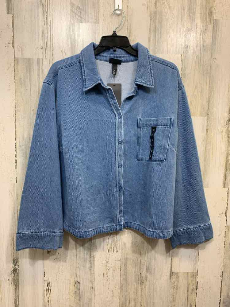 NWT FUTURE COLLECTIVE JACKETS / COATS Size 2X Blue JEANS BUTTON UP Jacket