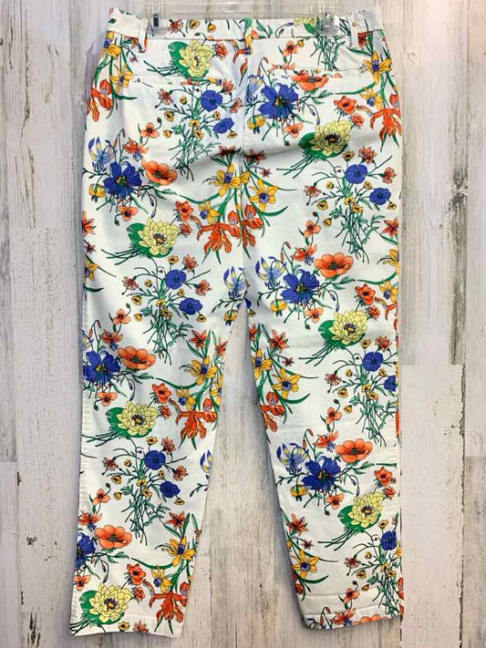 PRE-OWNED Size 6 TALBOTS BOTTOMS CRM/MULTI-COLOR Floral Pants