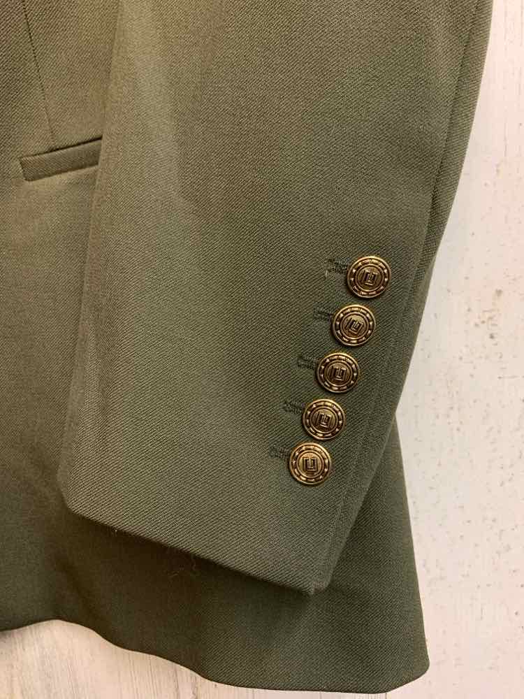 PRE-OWNED ZARA Tops Size XL Olive LONG SLEEVES Blazer/GOLD BUTTONS