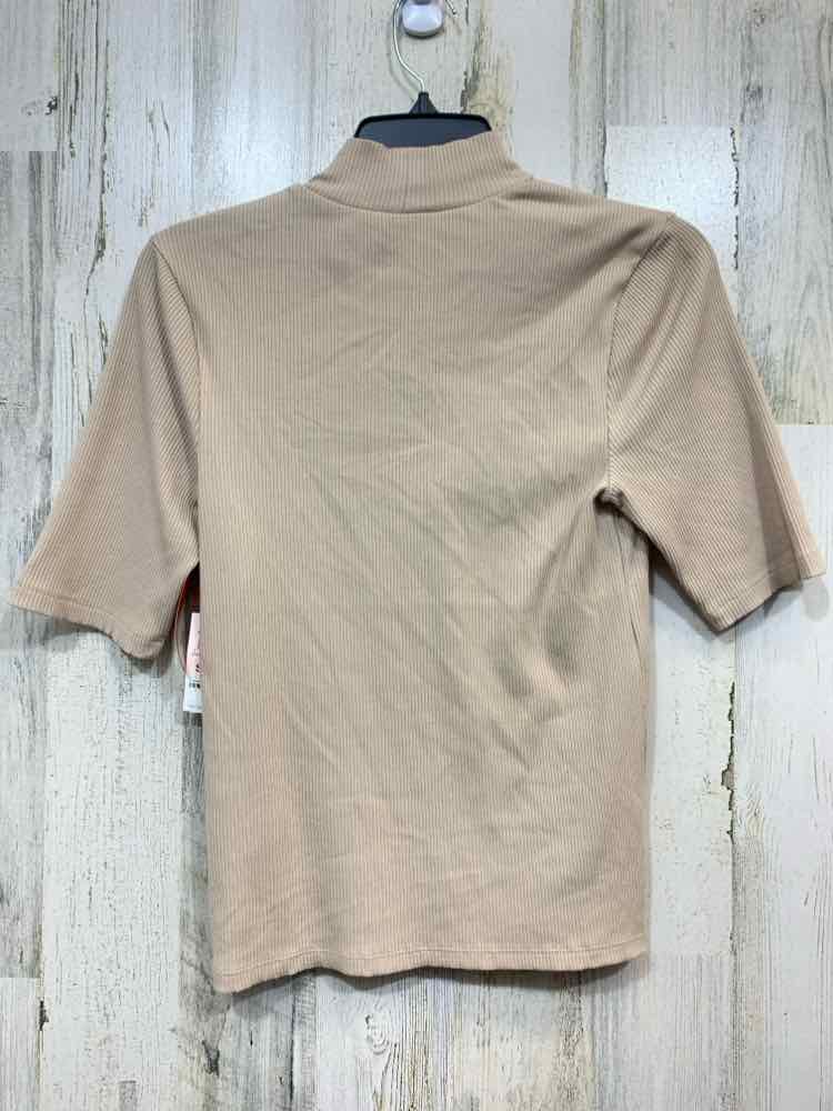 NWT ON 34TH Tops Size S NUDE RIBBED TURTLE NECK Blouse