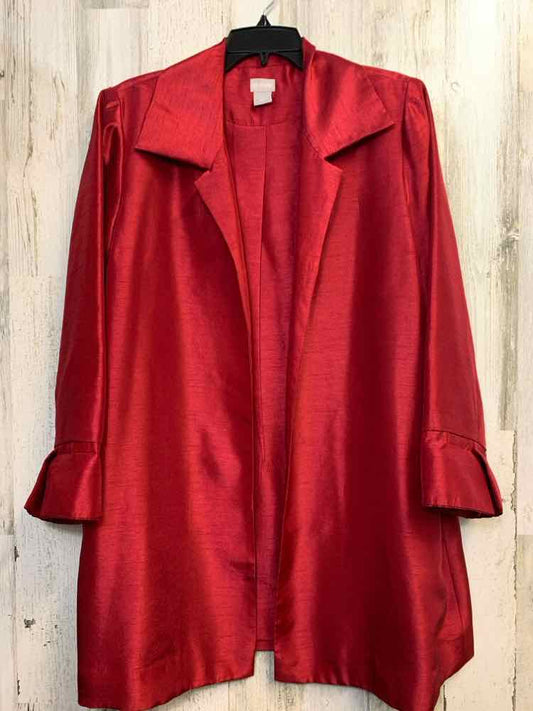 CHICOS Tops Size 1 Red JACKET Jacket