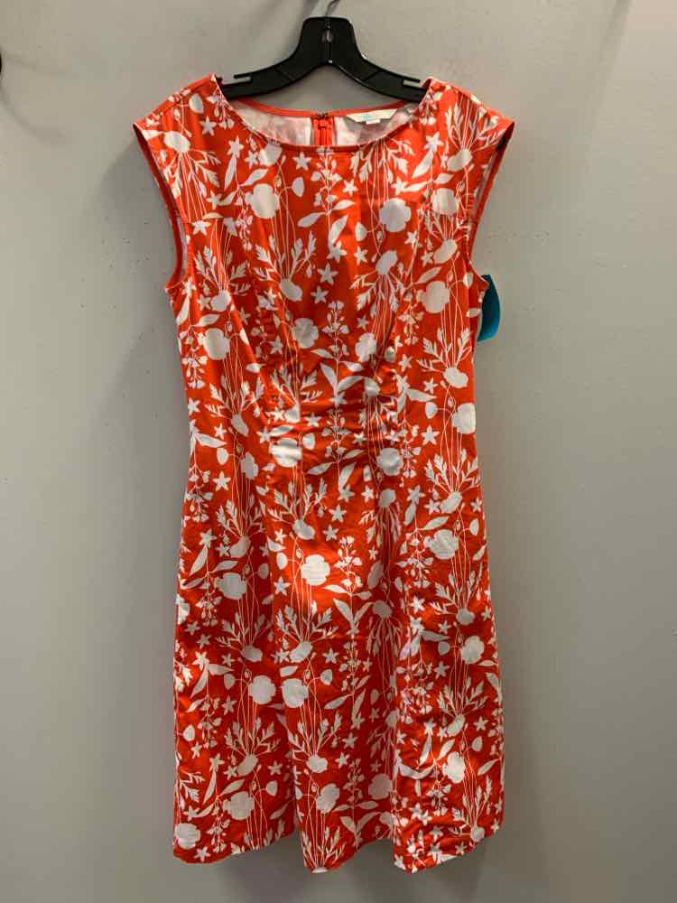 BODEN Dresses and Skirts Size 8 org/wht Floral CAP SLEEVE Dress