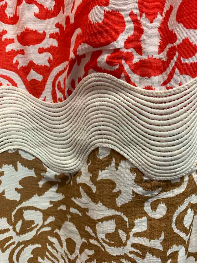 NWT GIGIO Dresses and Skirts Size L RED/CREAM/TAN ABSTRACT SUNDRESS Dress