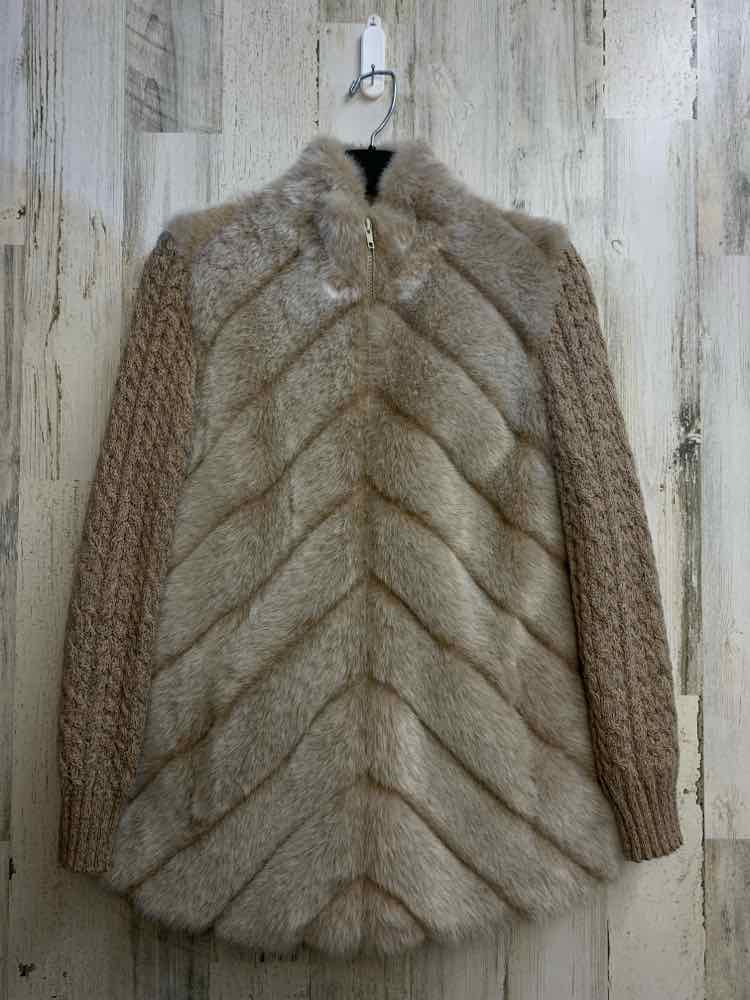 PRE-OWNED ALPINE STUDIO JACKETS / COATS Size S Tan LONG SLEEVES Jacket/FAUX FUR