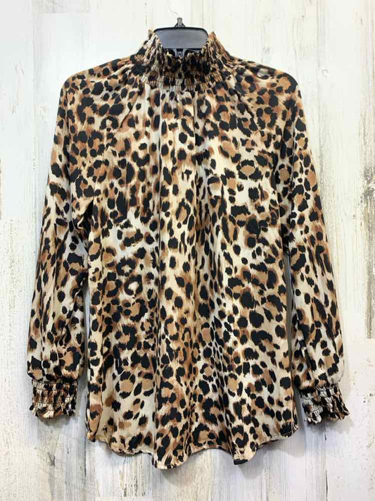 NWT CHICO'S Tops Size 0 BLK/BRN CHEETAH PRINT LONG SLEEVES TOP
