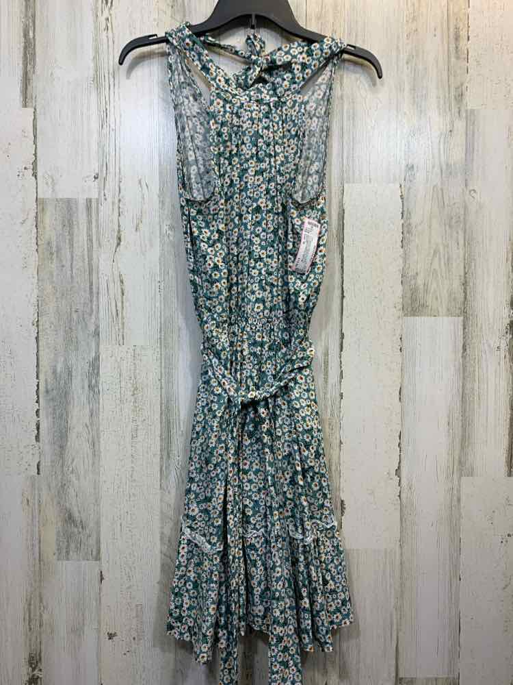 PRE-OWNED NAGGOO Dresses and Skirts Size M WHT/GRN/YEL DAISIES HALTER Dress