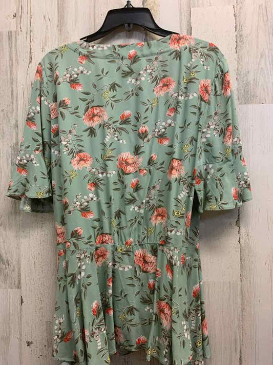 PRE-OWNED LOFT Tops Size S SEAFOAM/CORAL/WHITE/GREEN Floral Blouse/FLORAL PATTER