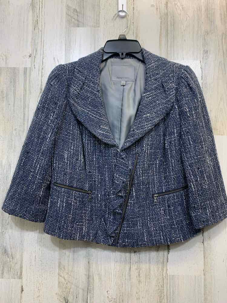 CLASSIQUES ENTIER Tops Size S BLU/GRAY TWEED JACKET Jacket