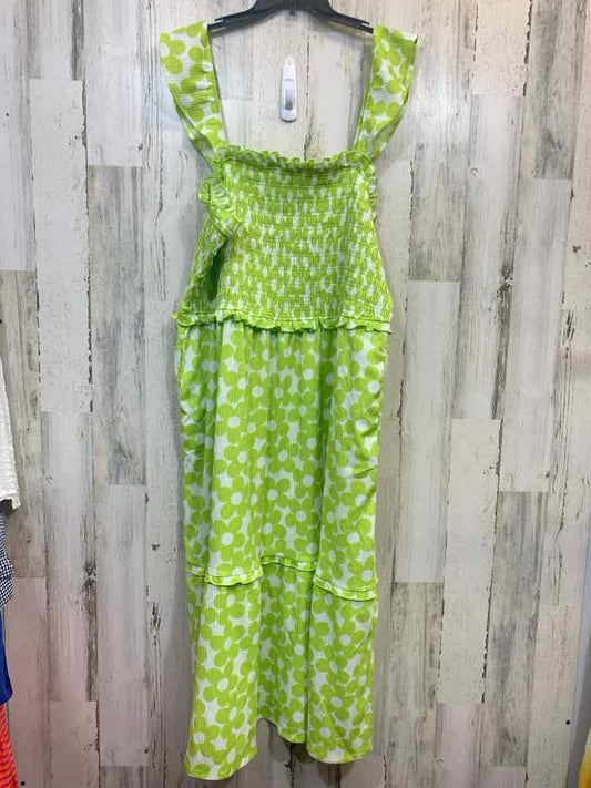 NWT CATO Dresses and Skirts Size 26/28 WHITE/NEON GREEN Floral MAXI Dress/TANK M