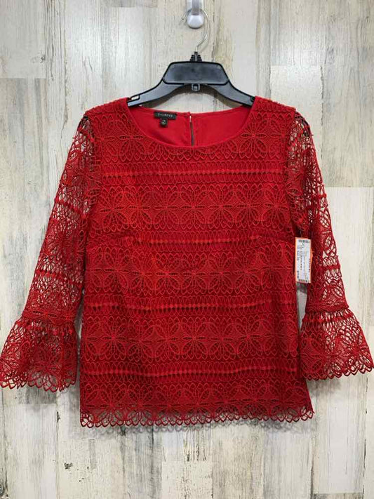 PRE-OWNED TALBOTS Tops Size XS Red KNIT BELL SLEEVES Blouse