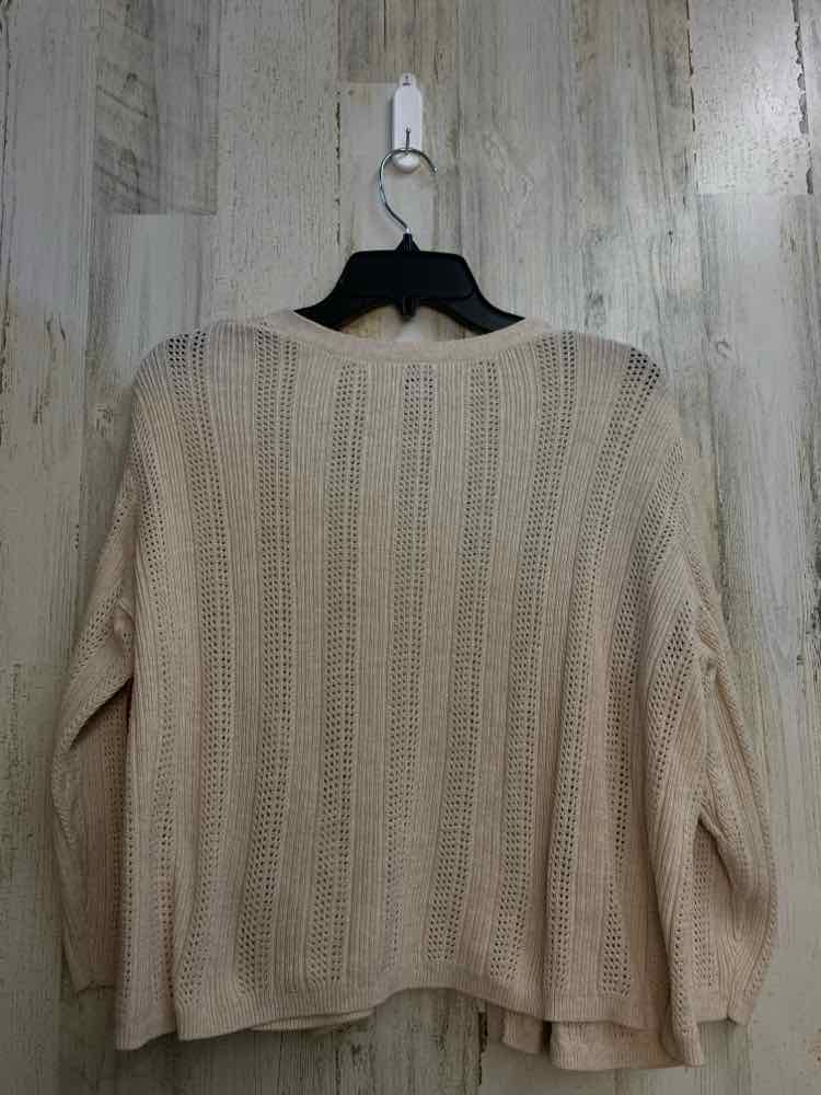 PRE-OWNED CROFT AND BARROW PLUS SIZES Size 1X Tan LONG SLEEVES TOP/OPEN CARDIGAN