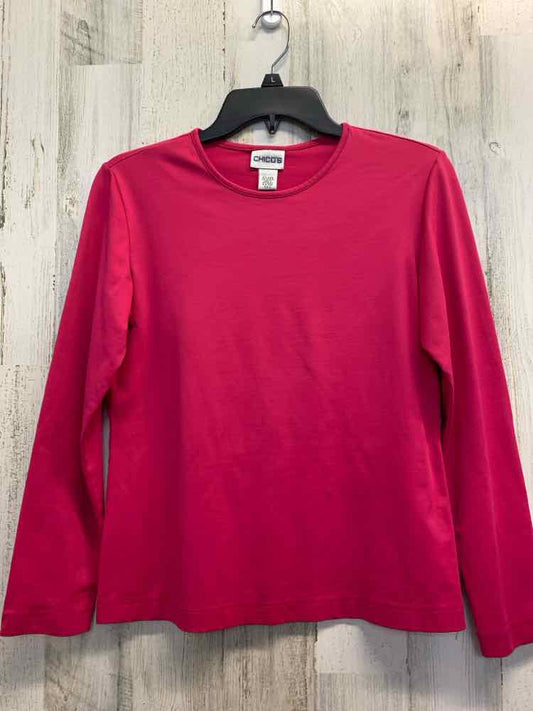 CHICOS Tops Size 0 FUCHSIA LONG SLEEVES TOP