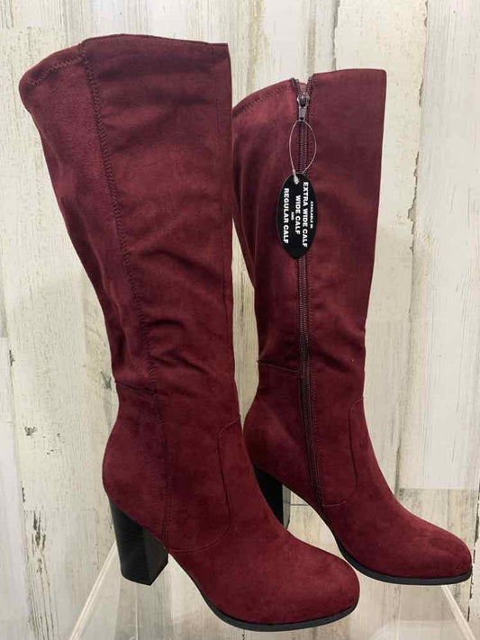NWT STYLE & CO SHOES Shoe Size 5.5 WINE Suede Tall Boots