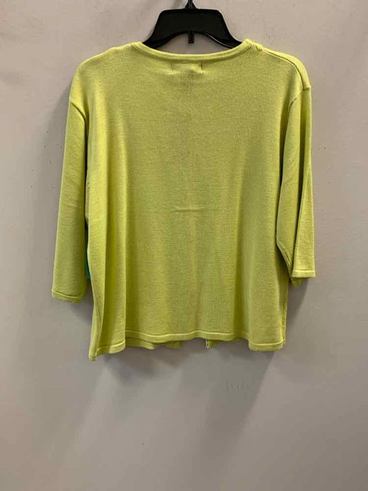 JENNY Tops Size XL Celery SHORT SLEEVES Cardigan