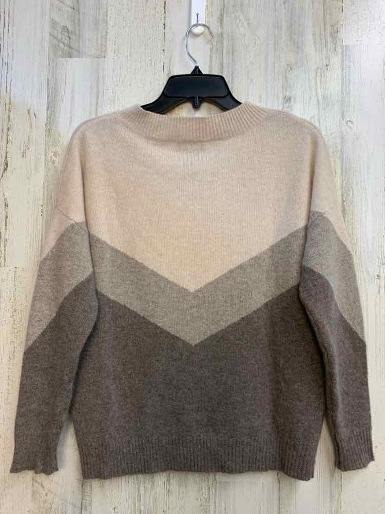 PRE-OWNED BLOOMINGDALE'S Tops Size XS Brown LONG SLEEVES TOP/CASHMERE V-NECK