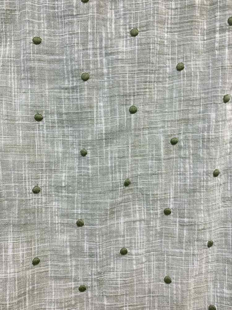 PRE-OWNED CROWN & IVY Tops Size M Green DOTS BUTTON DOWN Blouse