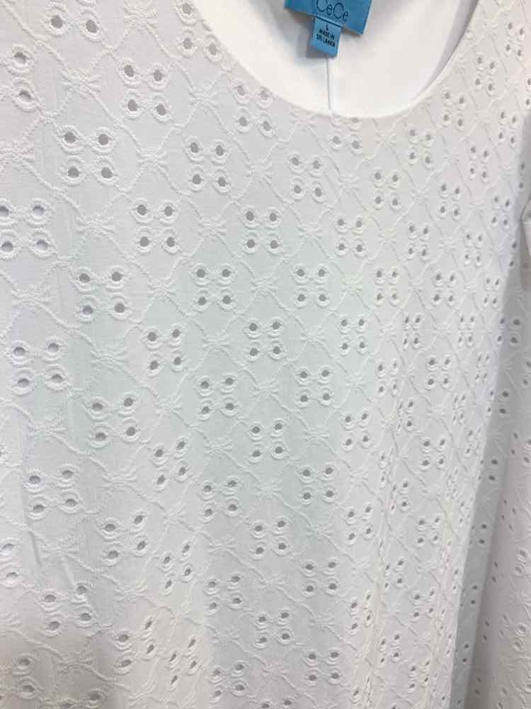 PRE-OWNED ADRIENNE VITTADINI Size L NUDE Solid SHORT SLEEVES T-shirt/ROUND NECK