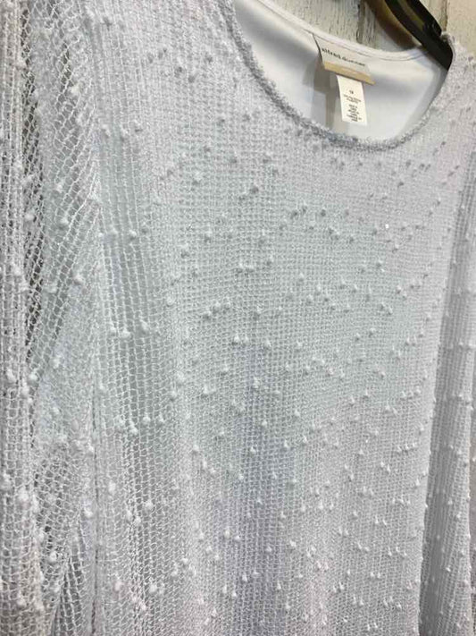 PRE-OWNED ALFRED DUNNER PLUS SIZES Size 1X White FISHNET LONG SLEEVE Shirt/WHITE