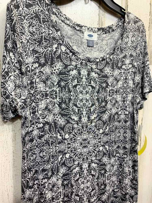 NWT OLD NAVY/SCROLL PRINT JERSEY KNIT SCOOP NECK SHORT-SLEEVE TEE