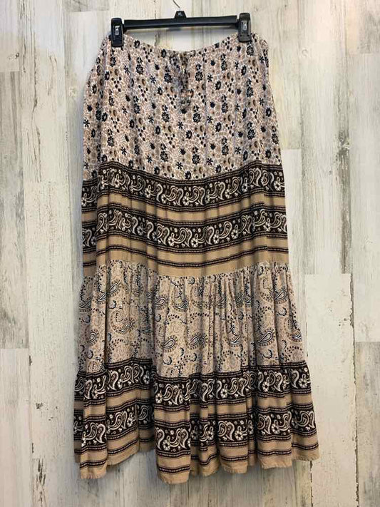 PRE-OWNED WHITE STAG Dresses and Skirts Size L Brown FLORAL/PAISLEY MAXI Skirt