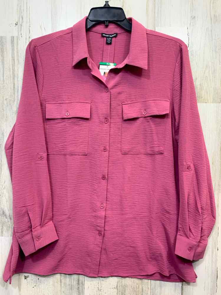 NWT HILARY RADLEY Tops Size XL DARK PINK LONGSLEEVE TOP/ BUTTON DOWN LONG SLEEVE